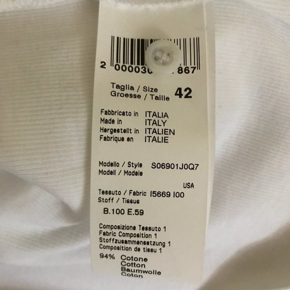 Peserico White Ribbed Knit Long Sleeve Top - Picture 5 of 6